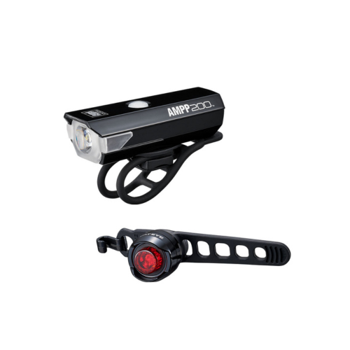 Cateye Light Set - AMPP 200 (Front) & Orb RC 10 (Rear) - Black