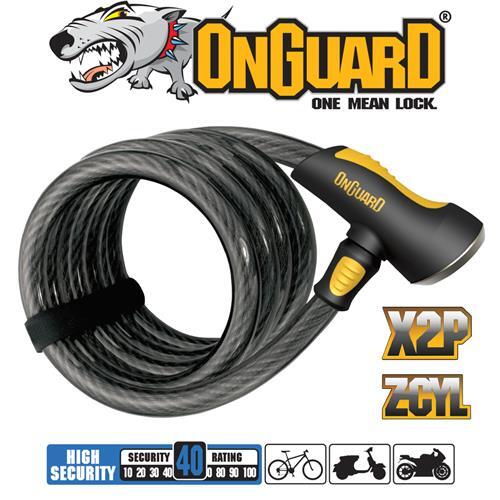 Doberman Series Coiled Cable Keyed Lock - 185cm x 15mm