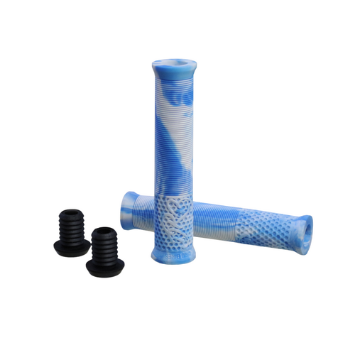 DRB Honey BMX Grips - White/Blue Swirl