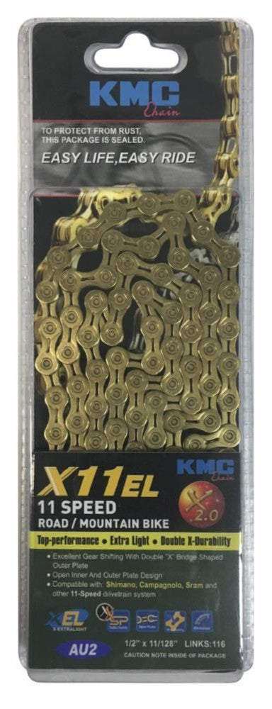 KMC X11EL 11 Speed Chain - 118L - Gold