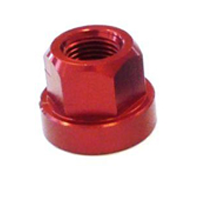 3/8" Flanged Alloy Axle Nut - Red
