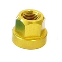 3/8" Flanged Alloy Axle Nut - Gold