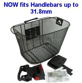 Mesh Front Basket with Adjustable Bracket - Black