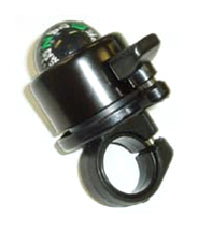 Alloy Flick Bell with Compass On Top - Black - Fits 25.4mm H/Bar