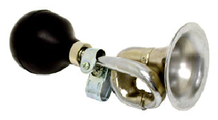 Air Horn - Bugle Type - Bike Lane - Silver With Black Rubber Bulb