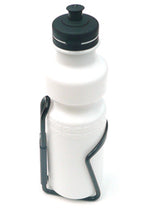White 750cc Bottle with Black Alloy Cage