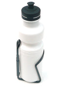 White 750cc Bottle with Black Alloy Cage