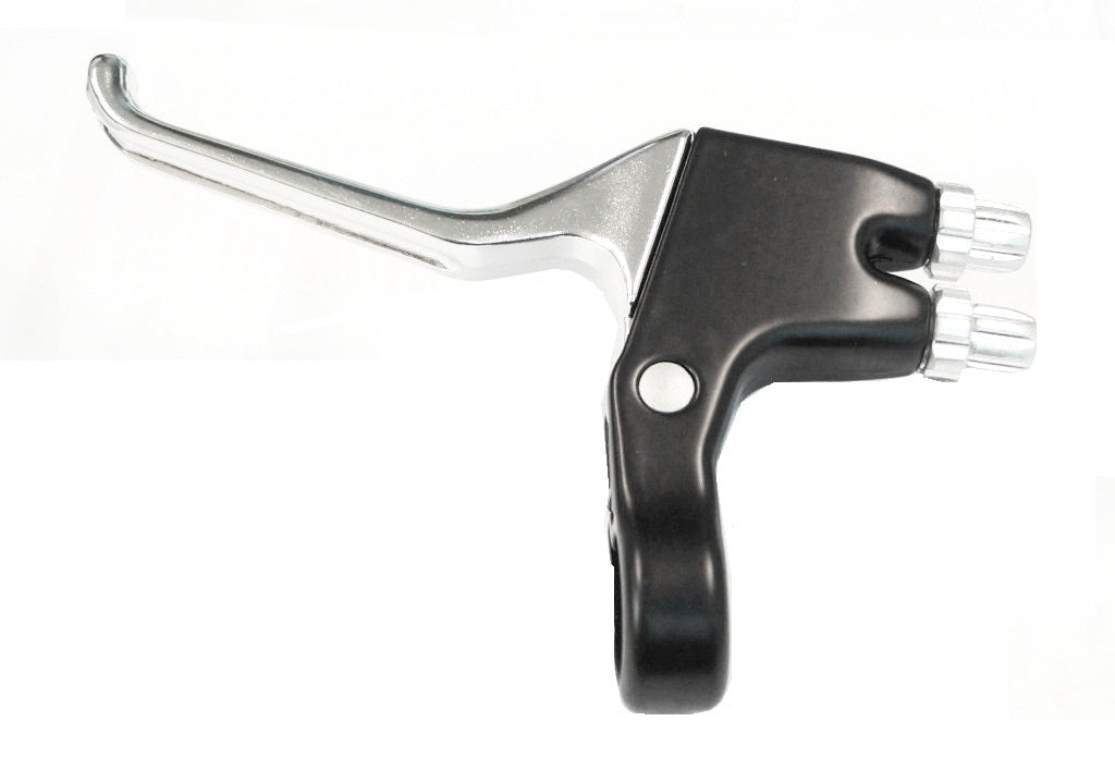Brake Lever - Dual Cable Left Hand Brake Lever - Alloy - Dual Type - Black/Silver (Single)