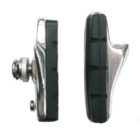 Cartridge Brake Shoes - Angle Adjustable - 55mm - Alloy Holder - Silver