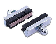 Caliper Brake Shoes - With Leather Strip - 50mm - Black
