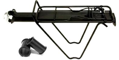 Seat Post Mounted Alloy Rear Carrier Rack - QR - Black