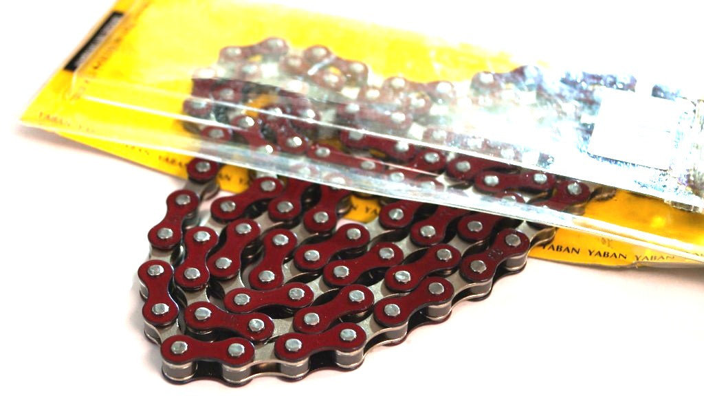 YBN S-410 Chain - 1/2 X 1/8 X 112L - Nickel/Red
