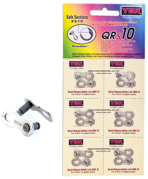 YBN QR410 Missing Link - Single Speed 1/2" X 1/8" (6 Per Card)