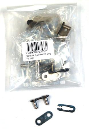 Chain Link - 1/8" - Spring Clip Type - Black