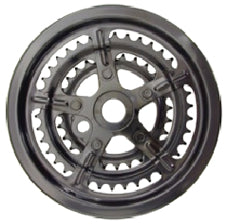 Triple Chainwheel - For Opc - Steel - 1/2" X 3/32" - 48/38/28T - With Guard - Black