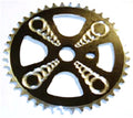CNC Aluminium BMX Chainwheel - 1/2" x 1/8" x 44T - Black/Silver