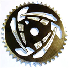BMX CNC Aluminium Chainwheel - 1/2" x 1/8" x 44T - Black/Silver