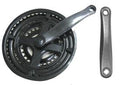 Chainwheel Set 170mm X 28/38/48T - Steel - With Guard - Black