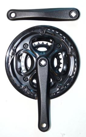 Alloy Chainwheel Set 170mm X 28/38/48T - Black
