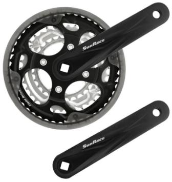 Sunrace MTB Crankset - 170mm X 48/38/28T - Diamond Taper