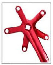 Alloy 170mm Crankset - 130 BCD - Uses 103mm BB - Single Speed - Red