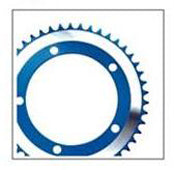 Chain Ring 44T X 130 BCD For Single Speed - Alloy 1/2 X 3/32 - Dark Blue