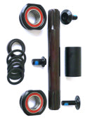 Sealed Bottom Bracket Set - 8T - 19mm - Euro - Chromoly Spindle - Black