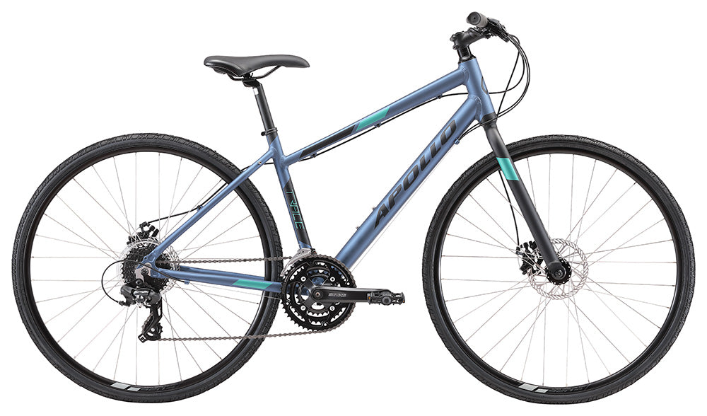 Apollo Trace 20 WS Flat Bar Road Bike - Matte Slate/Black/Turquoise
