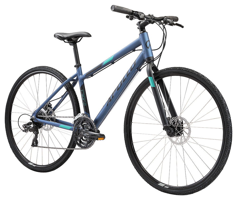 Apollo Trace 20 WS Flat Bar Road Bike - Matte Slate/Black/Turquoise