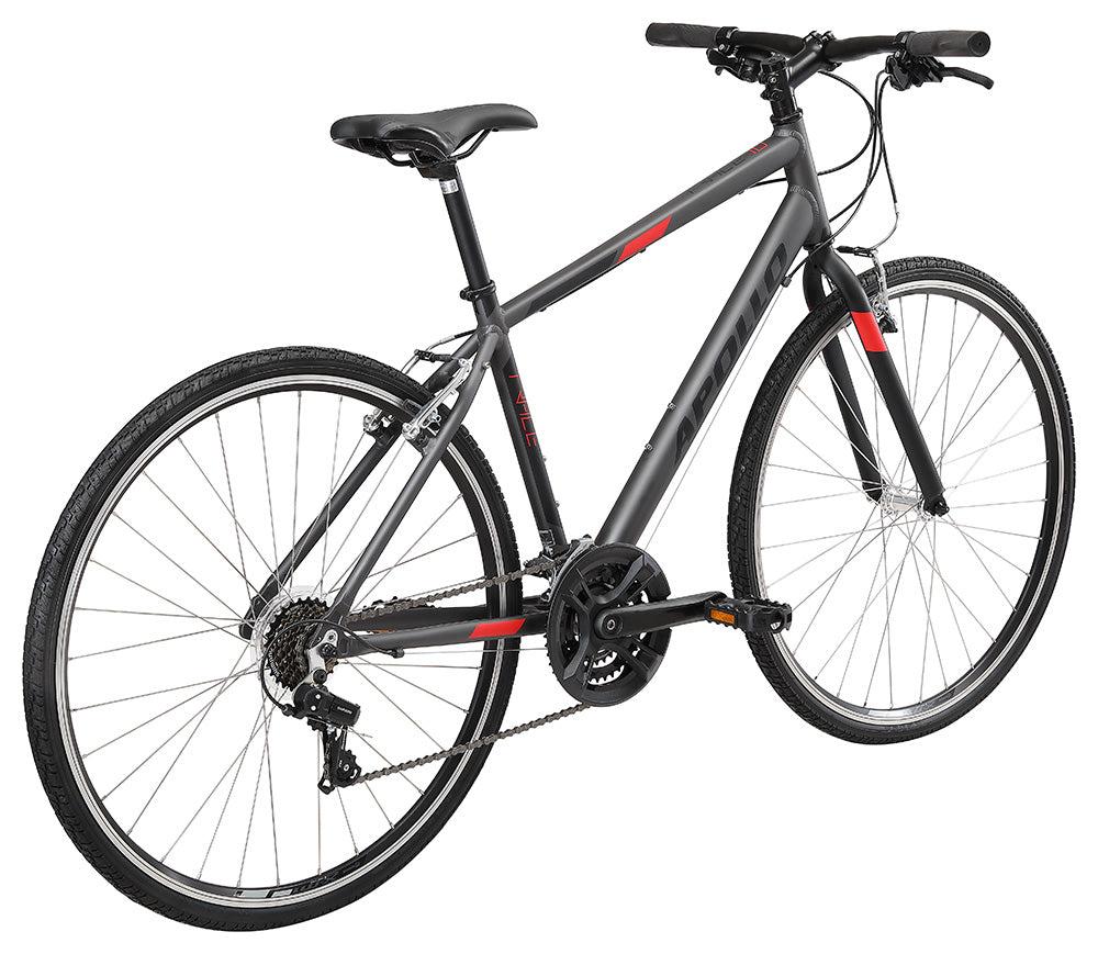 Apollo Trace 10 Flat Bar Road Bike - Matte Charcoal/Black/Red