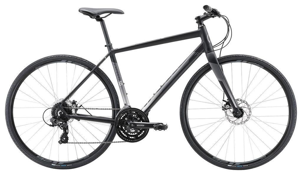 Apollo Exceed 10 Disc Flat Bar Road Bike - Matte Black/Charocal/Silver