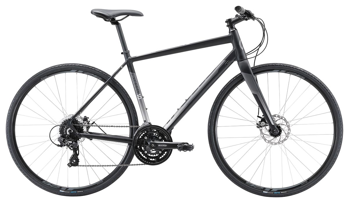 Apollo Exceed 10 Disc Flat Bar Road Bike - Matte Black/Charocal/Silver