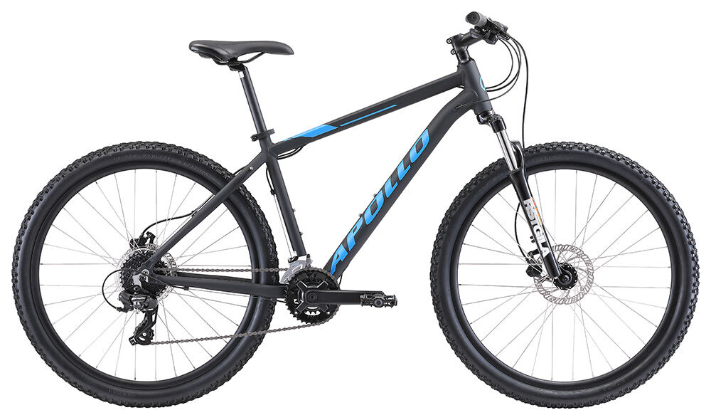 Apollo Aspire 30 Mountain Bike - Matte Black/Blue