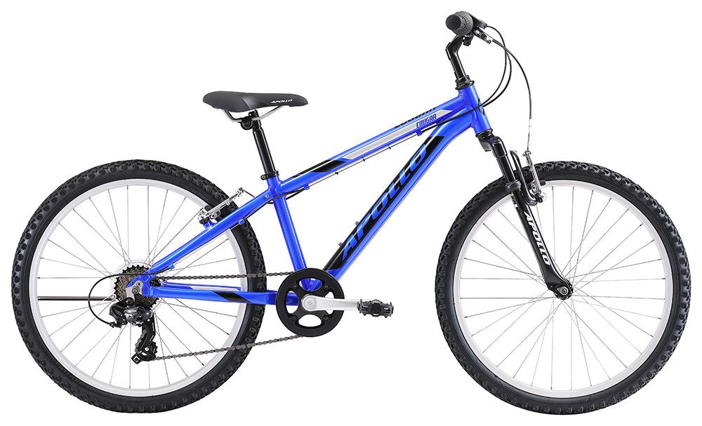 Apollo Cougar Boys 24" Mountain Bike - Gloss Blue/Black/Silver