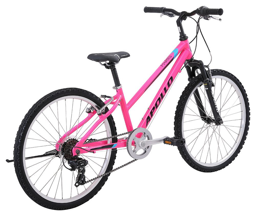 Apollo Paris Girls 24" Mountain Bike - Gloss Pink/Black/Blue