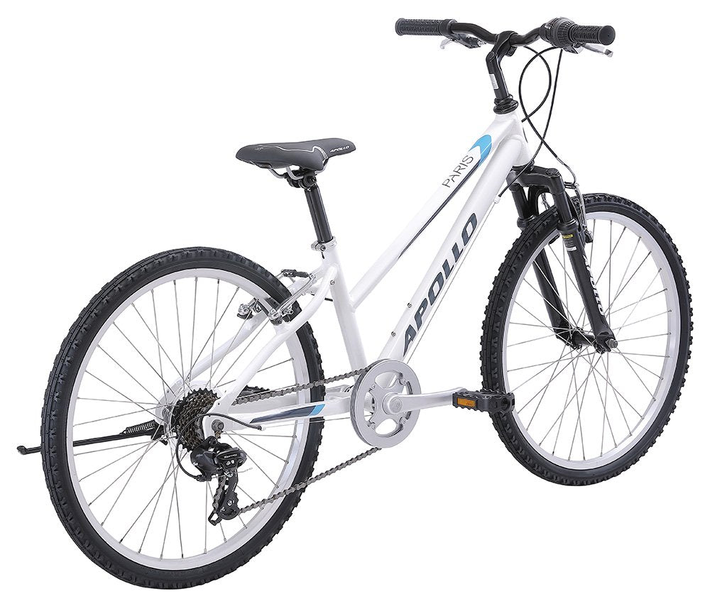 Apollo Paris Girls 24" Mountain Bike - Gloss White/Charcoal/Turquoise