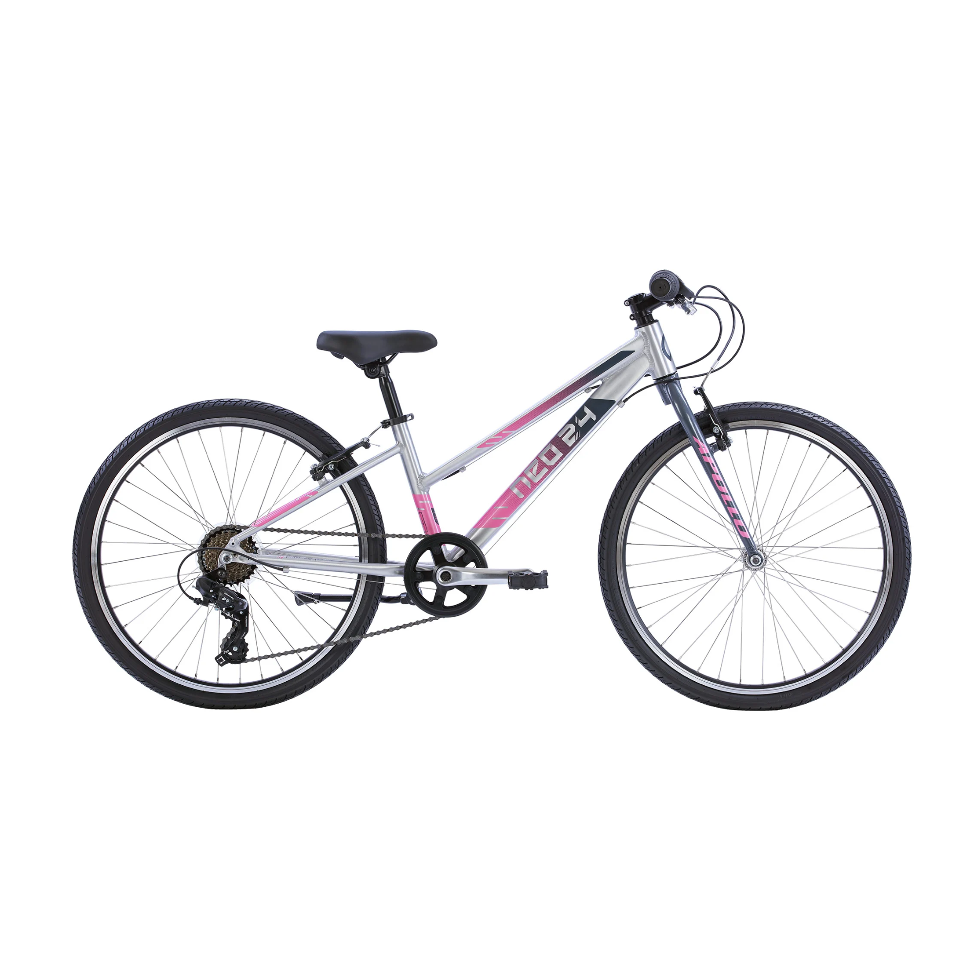 Neo+ 24 7 Speed Girls 24" Bike - Brushed Alloy/Charcoal
