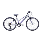 Neo+ 24 7 Speed Girls 24" Bike - Brushed Alloy/Charcoal/Lavender