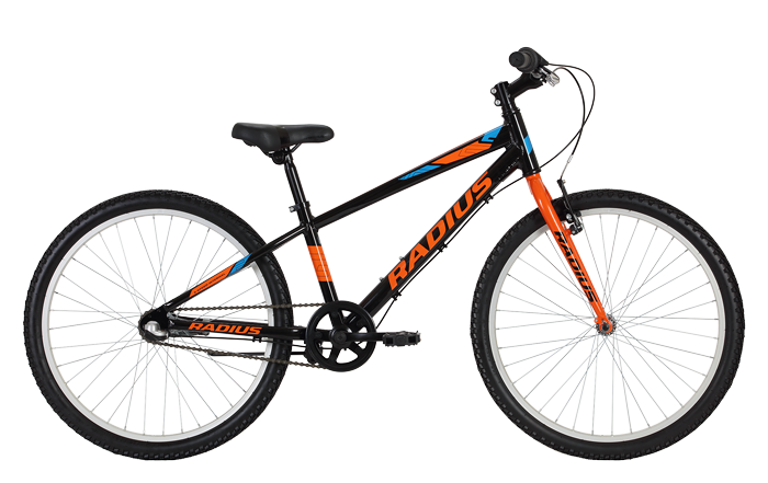 Radius Axis 3 Boys 24" Bike - Gloss Black/Orange/Blue