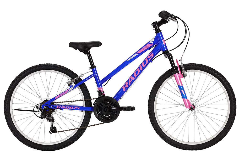 Radius Crystal AL Girls 24" Mountain Bike - Dark Blue/Pink/Chrome