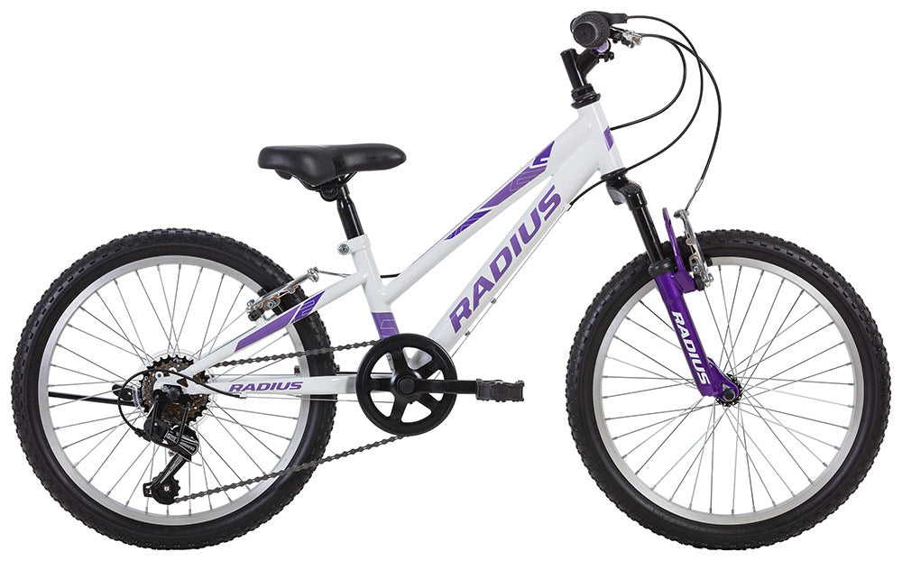 Radius Ponytrail Girls 20" Mountain Bike - Gloss White/Purple/Lavender