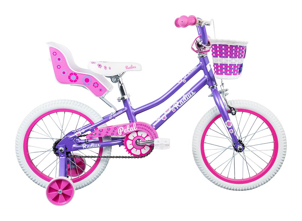 Radius Petal AL Girls 16" Bike - Gloss Lavender/Pink/White