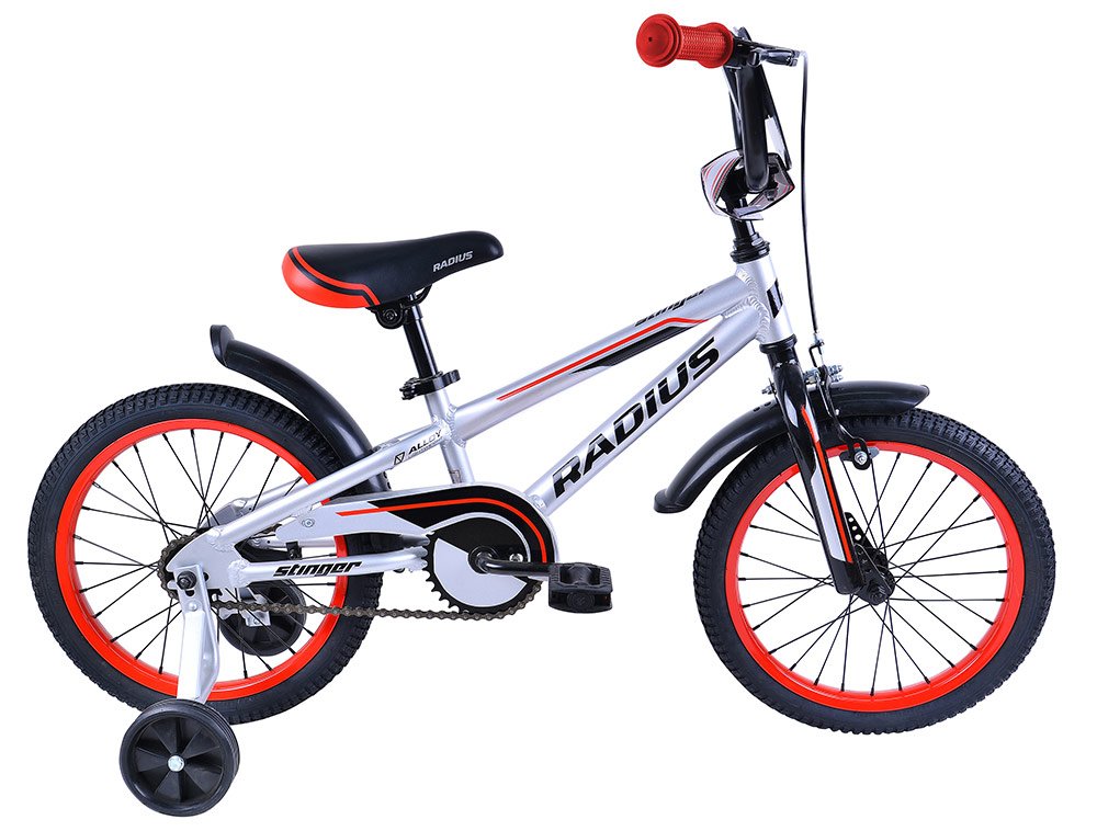Radius Stinger AL Boys 16" Bike - Gloss Chrome/Black/Red