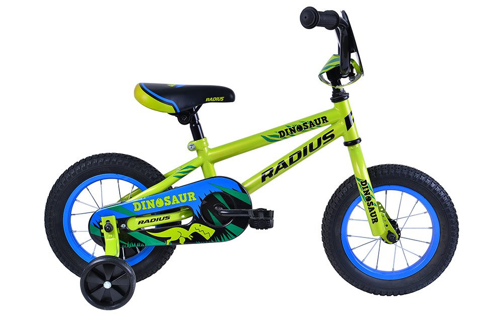 Radius Dinosaur Boys 12" Bike - Gloss Lime/Blue/Black