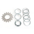 Conversion Kit - Single Speed - Flanged Chromo Sprocket - 16T Lock Ring + 7 Alloy Spacers
