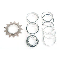 Conversion Kit - Single Speed - Flanged Chromo Sprocket - 13T Lock Ring + 7 Alloy Spacers