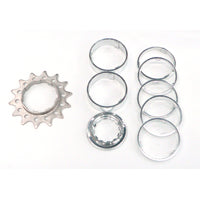 Conversion Kit - Single Speed - Flanged Chromo Sprocket - 14T Lock Ring + 7 Alloy Spacers