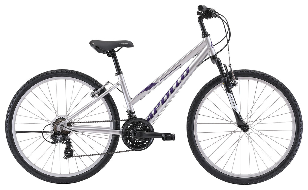 Apollo Summit 10 Girls Mountain Bike - Gloss Silver/Purple