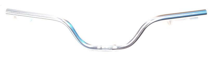 Handlebar 25.4mm - 62cm Wide - 100mm Rise - Alloy Silver
