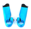 70mm Alloy Bar Ends with Thumb Grooves - Blue